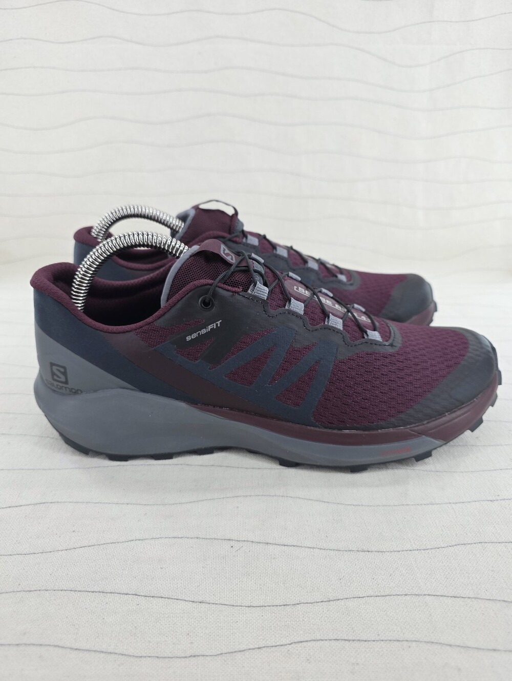 Salomon Womens Sense Ride 4 Mulberry Gray Trail Running Hiking Shoes 413053 Sz 8